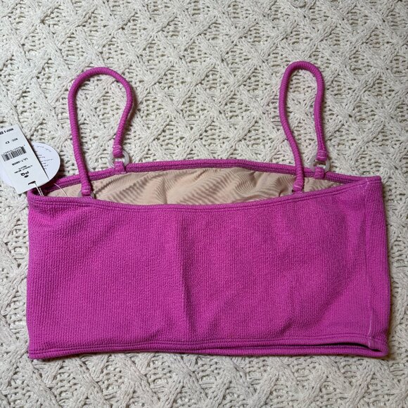NWT PQ Swim Ultraviolet Mid Ring Bralette Bikini Top Textured Purple – Women’s D - Picture 6 of 6